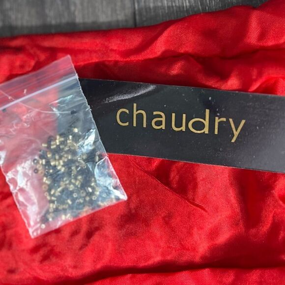 Chaudry Beaded Sleeveless High Neck Top, Red with Black/Gold Beads. Medium. NWT! - Picture 12 of 16